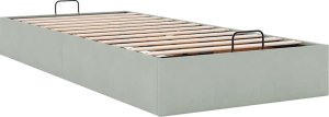vidaXL vidaXL Rama łóżka otomana bez materaca, jasnoszara, 80x200 cm, aksamit 4