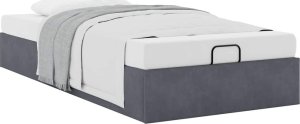 vidaXL vidaXL Rama łóżka otomana bez materaca, szara, 90x200 cm, aksamit 2
