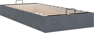 vidaXL vidaXL Rama łóżka otomana bez materaca, szara, 90x200 cm, aksamit 7