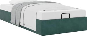 vidaXL vidaXL Rama łóżka otomana bez materaca, zielona, 100x200 cm, aksamit 2