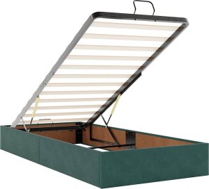 vidaXL vidaXL Rama łóżka otomana bez materaca, zielona, 100x200 cm, aksamit 8