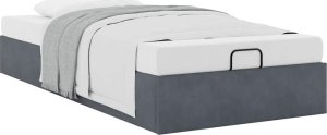 vidaXL vidaXL Rama łóżka otomana bez materaca, szara, 100x200 cm, aksamit 2