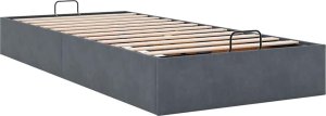 vidaXL vidaXL Rama łóżka otomana bez materaca, szara, 100x200 cm, aksamit 4