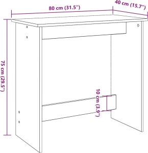 vidaXL vidaXL Biurko, białe, 80x40x75 cm, materiał drewnopochodny 8