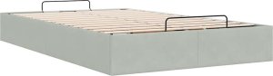 vidaXL vidaXL Rama łóżka otomana bez materaca, szara, 120x200 cm, aksamit 7