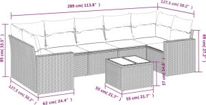 vidaXL 8-cz. zestaw wypoczynkowy do ogrodu, z poduszkami, brązowy 3