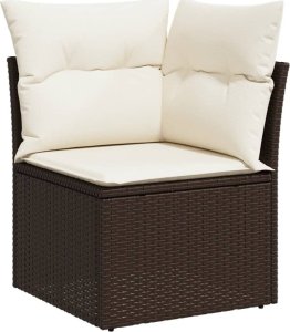 vidaXL vidaXL 11-cz. zestaw mebli ogrodowych z poduszkami, brązowy, rattan PE 5