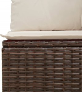 vidaXL vidaXL 11-cz. zestaw mebli ogrodowych z poduszkami, brązowy, rattan PE 9