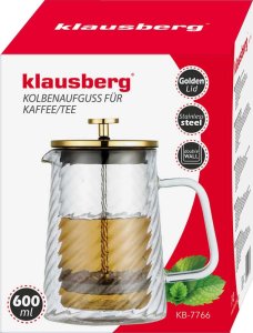 Klausberg ZAPARZACZ TŁOKOWY DO KAWY/HERBATY TERMICZNY 600ml KLAUSBERG KB-7766 10