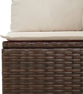 vidaXL vidaXL 7-cz. zestaw wypoczynkowy do ogrodu, z poduszkami, brązowy 8