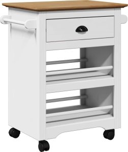 vidaXL vidaXL Wózek kuchenny, BODO, biało-brązowa, 67,5x45x80 cm 2