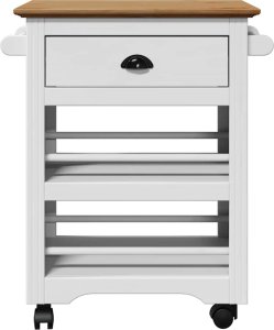 vidaXL vidaXL Wózek kuchenny, BODO, biało-brązowa, 67,5x45x80 cm 4