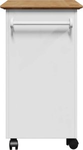 vidaXL vidaXL Wózek kuchenny, BODO, biało-brązowa, 67,5x45x80 cm 6