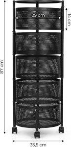 ModernHome Regał kuchenny pomocnik organizer obrotowe półki 5 poziomów metal ModernHome 6