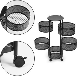 ModernHome Regał kuchenny pomocnik organizer obrotowe półki 5 poziomów metal ModernHome 10