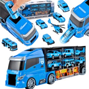 Woopie WOOPIE Zestaw Cieżarówka Transporter 3w1 Niebieski Policja 1