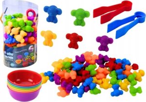 LeanToys Zabawka Do Sortowania Kolorów Zwierzęta Miś Żaba 36 Elementów 1