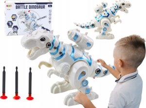 LeanToys Robot Dinozaur Z Wyrzutnią Strzałek Światła Dźwięki Biały 1