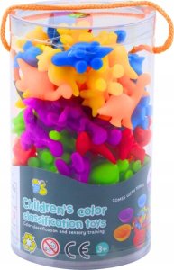 LeanToys Zestaw Sorter Edukacyjny Nauka Kolorów Liczenia Dinozaury 48 El 4