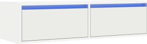 vidaXL vidaXL Szafka pod TV z oświetleniem LED, biała, 100x35,5x25 cm 3
