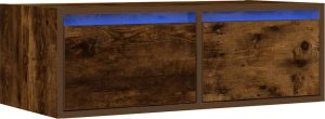 vidaXL Szafka pod TV z LED, przydymiony dąb, 75x35,5x25 cm 3