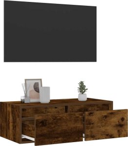 vidaXL Szafka pod TV z LED, przydymiony dąb, 75x35,5x25 cm 5