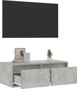 vidaXL vidaXL Szafka pod TV z oświetleniem LED, szarość betonu, 75x35,5x25 cm 5