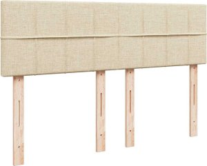 vidaXL vidaXL Łóżko otomana z materacem, kremowe, 140x200 cm, tkanina 8
