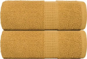 vidaXL vidaXL Ręczniki mydlane 2 szt. Złote 30x30 cm 360 gsm 100% bawełna 1