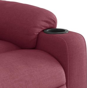 vidaXL vidaXL Fotel rozkładany, winna czerwień, obity tkaniną 8
