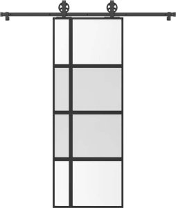 vidaXL vidaXL Drzwi przesuwne z zestawem okuć Szkło hartowane i aluminium 1
