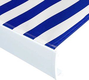 vidaXL Tkanina do markizy, niebiesko-biała, 400x300 cm 2