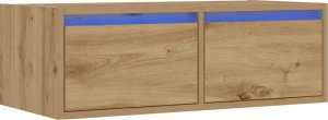 vidaXL vidaXL Szafka pod TV z oświetleniem LED, dąb artisan, 75x35,5x25 cm 3