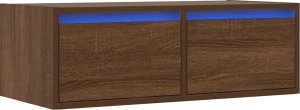 vidaXL vidaXL Szafka pod TV z oświetleniem LED, brązowy dąb, 75x35,5x25 cm 3