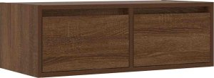 vidaXL vidaXL Szafka pod TV z oświetleniem LED, brązowy dąb, 75x35,5x25 cm 6