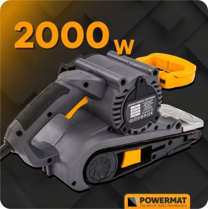 Szlifierka Powermat SZLIFIERKA TAŚMOWA DO DREWNA METALU RĘCZNA STOŁOWA Z REGULACJĄ MOCNA 2000W 13