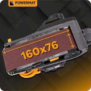 Szlifierka Powermat SZLIFIERKA TAŚMOWA DO DREWNA METALU RĘCZNA STOŁOWA Z REGULACJĄ MOCNA 2000W 3