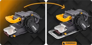 Szlifierka Powermat SZLIFIERKA TAŚMOWA DO DREWNA METALU RĘCZNA STOŁOWA Z REGULACJĄ MOCNA 2000W 9