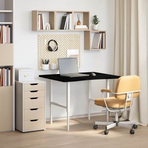 vidaXL Blat biurka, ciemnobrązowy, 100x80x2,5 cm, lite drewno dębowe 3