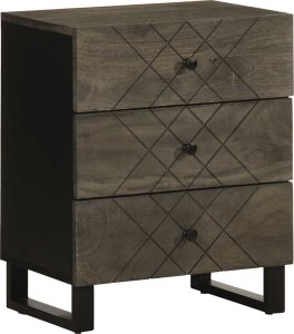 vidaXL Szafka nocna, czarna, 50x33x62 cm, lite drewno mango 1