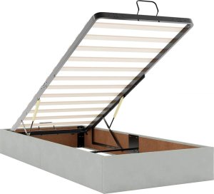 vidaXL vidaXL Rama łóżka otomana z materacami, szara, 100x200 cm, aksamit 8