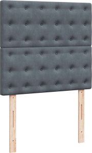 vidaXL vidaXL Rama łóżka otomana z materacami, szara, 90x190 cm, aksamit 9