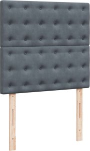 vidaXL vidaXL Rama łóżka otomana z materacami, szara, 90x200 cm, aksamit 10