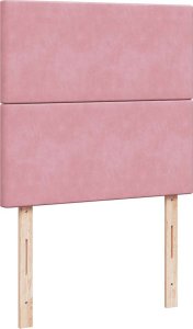 vidaXL vidaXL Rama łóżka otomana z materacami, różowa, 90x200 cm, aksamit 10