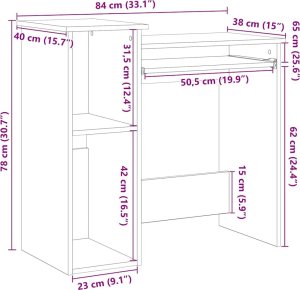 Biurko vidaXL Białe 84 cm x 40 cm 9