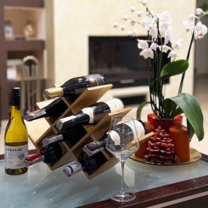 Brunbeste PÓŁKA STOJAK BAMBUSOWY NA 8 BUTEK WINA 3804 4