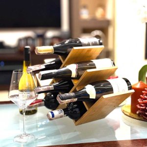 Brunbeste PÓŁKA STOJAK BAMBUSOWY NA 8 BUTEK WINA 3804 6