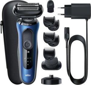 Braun Series 6 61-B4500cs - Skrobak foliowy - Przyciski - Czarny - Niebieski - LED - Sklep - Moc - Prąd zmienny/Bateria 3