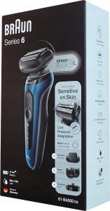 Braun Series 6 61-B4500cs - Skrobak foliowy - Przyciski - Czarny - Niebieski - LED - Sklep - Moc - Prąd zmienny/Bateria 5