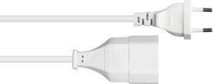 Alcasa P0300-W005 kabel zasilające Biały 0,5 m Wtyczka zasilająca typu C 2